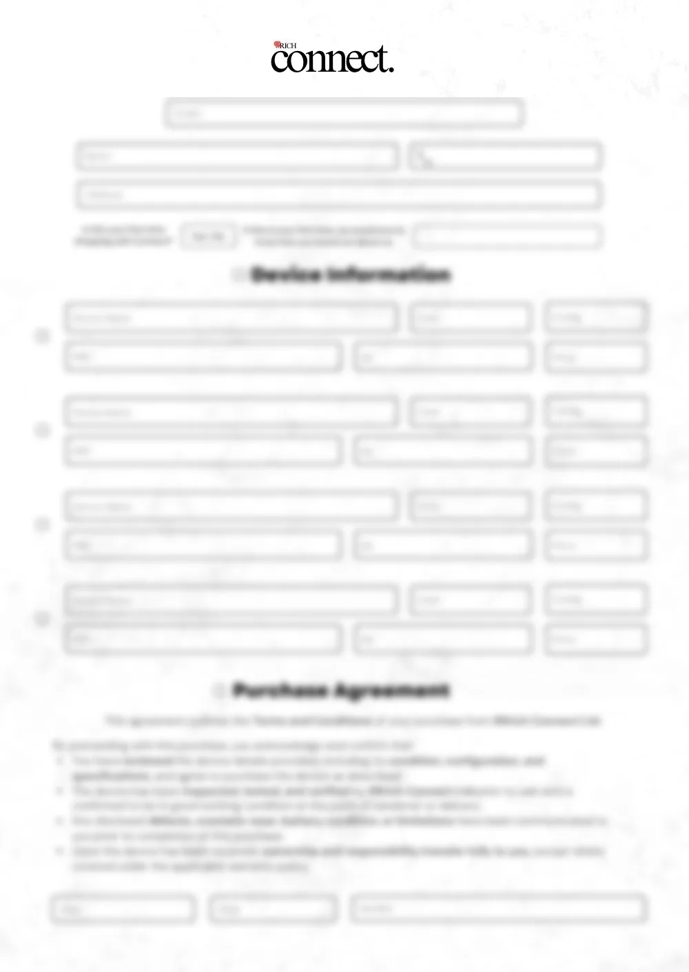 Connect’s purchase agreement