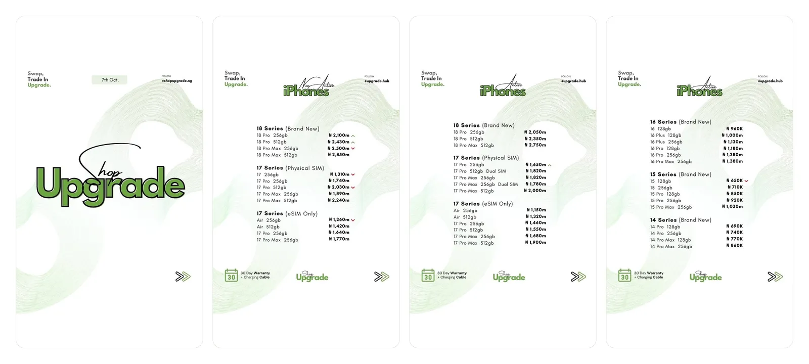 Daily price list