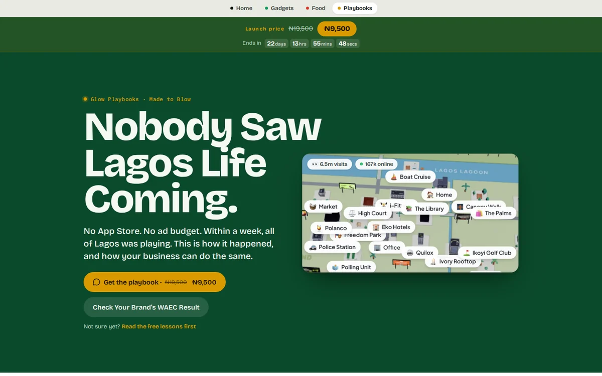 The Made to Blow book page, with checkout