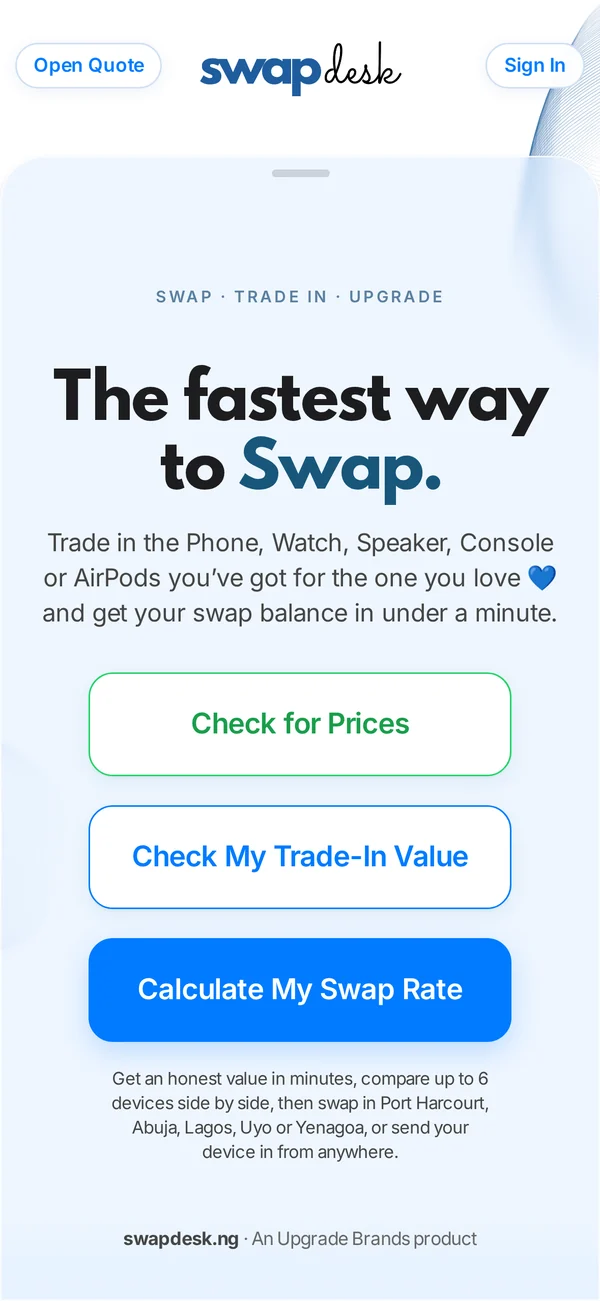 swapdesk.ng on an iPhone: The fastest way to swap